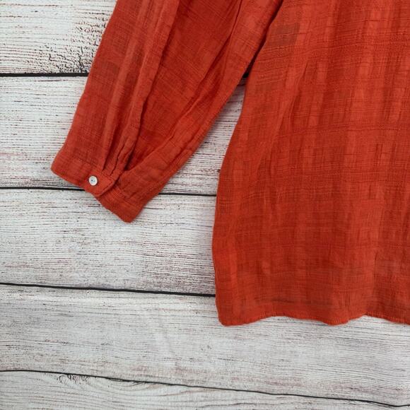 Max Edition Semi Sheer V-Neck Tunic Blouse Women's Size XL Red/Pink - Picture 14 of 15